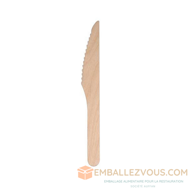 Couteau en bois naturel 16,5 cm - vendu par 50