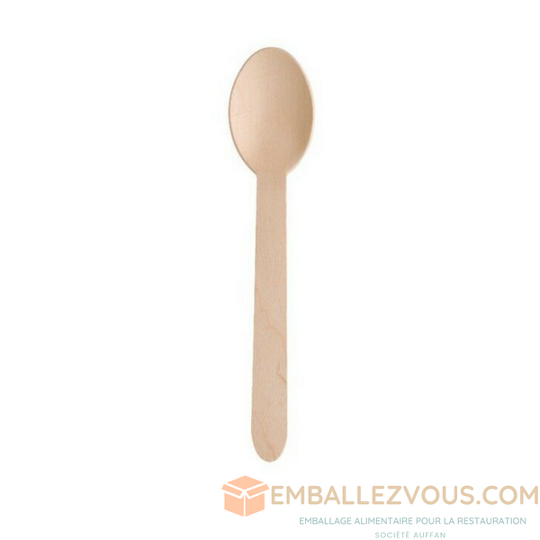 Cuillère à soupe en bois naturel 15,5 cm - vendu par 50