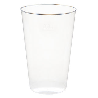 Verres injectés 300 ml ø 7,8x11,8 cm transparent plastique ps - carton de 500 unités