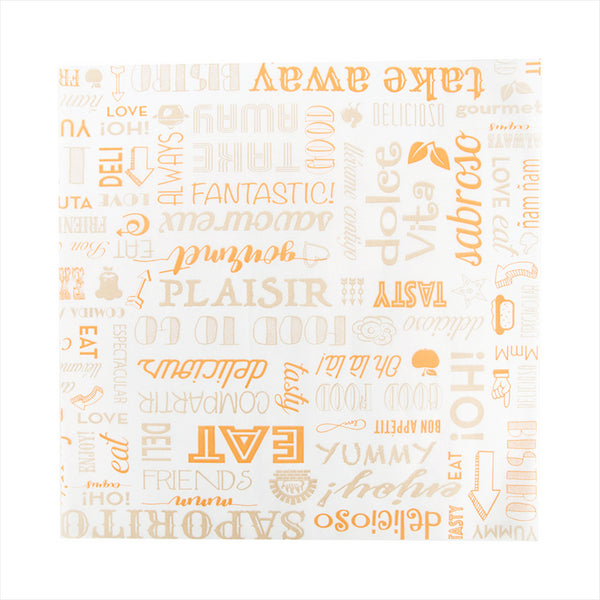 Emballages pour panier de présentation 'parole' 31x31cm orange ingraissable - vendu par 4000 (PU 0,025€)