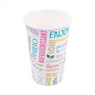 GOBELETS 'PAROLE' 16 OZ - 480 ML 280 + 18 PE G/M2 Ø9x12,6 CM BLANC CARTON