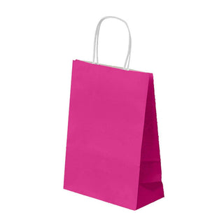Sac papier kraft avec anses 20+10x29cm fuchsia cellulose - vendu par 250 (PU 0,23€)