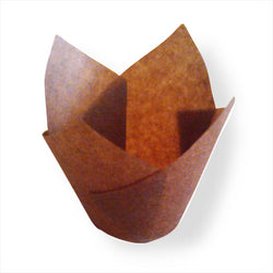 MUFFIN CUP 'TULIP' 50 G/M2 17,5x17,5 CM MARRON INGRAISSABLE - vendu par 1000 unités (Prix unitaire = 0,045 euros)