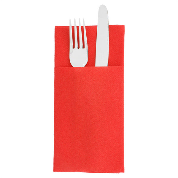 Serviettes kangourou 55g/m² 40x40cm rouge airlaid style tissu - vendu par 700 (PU 0,162€)