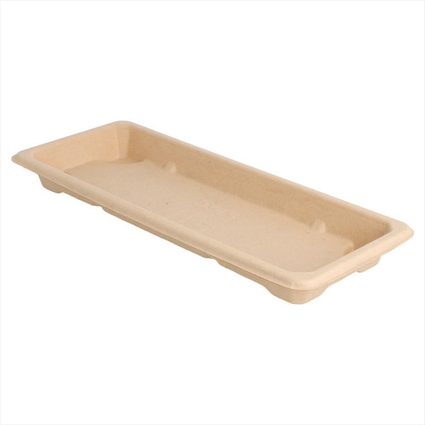 Boîtes sushi compostable et biodegradable 22x9x2cm naturel canne à sucre