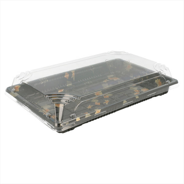 Récipients pour sushi 24x15x4cm noir plastique PS - vendu par 300 (PU 0,46€)