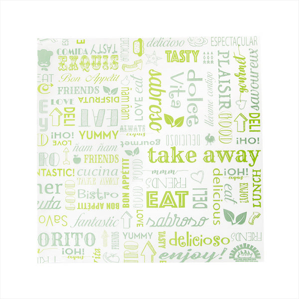 Emballage pour panier de présentation 'parole' 31x31cm vert ingraissable - vendu par 4000 (PU 0,025€)