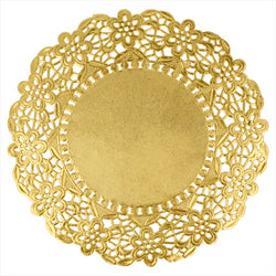 DENTELLES RONDES MÉTALISÉES 40 G/M2 + 20 G/M2 Ø 16,5 CM DORE DENTELLE METALISÉ - vendu par 100 unités (Prix unitaire = 0,061 euros)