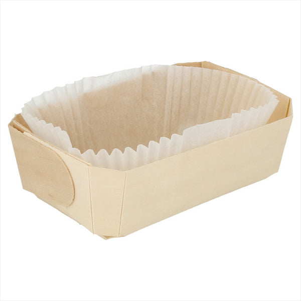 Barquette, Moule en bois avec feuille de papier siliconé _ vendu par 50 unités