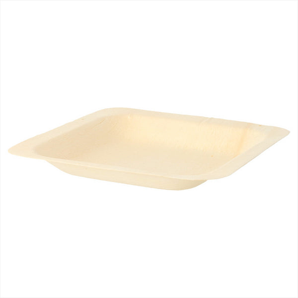 ASSIETTES CARRÉES 'WOOD' 11,5x11,5x1,5 CM NATUREL BOIS - vendu par 200 unités (Prix unitaire = 0,19 euros)