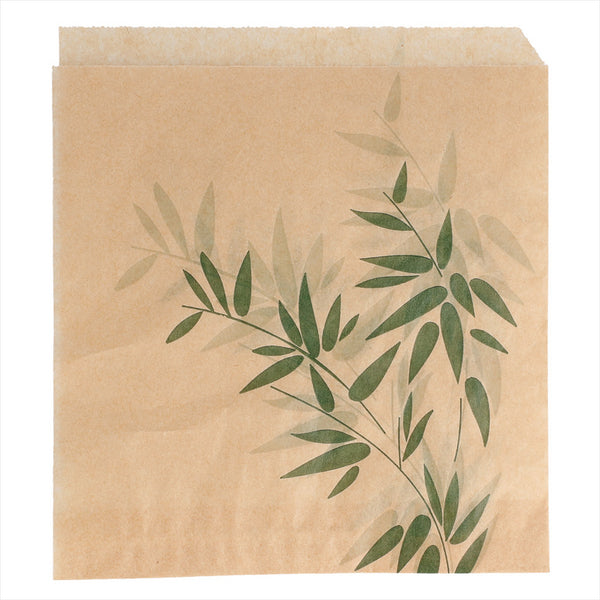 Sachet ouvert sur 2 côtés 'feel green' 17x18cm naturel kraft - vendu par 500 (PU 0,019€)