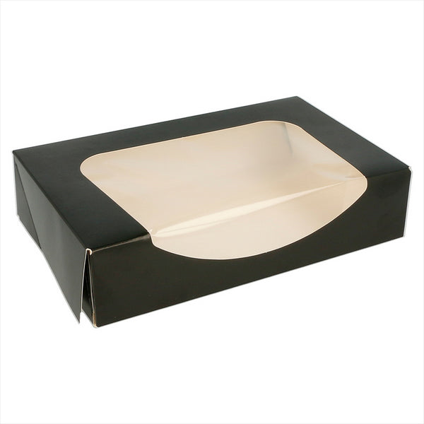 Récipients avec fenêtre 17,5x12x4,5cm noir carton - vendu par 400 (PU 0,2€)