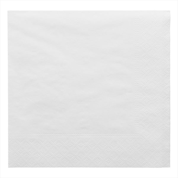 Serviettes ecolabel 2 plis 18g/m² 30x30cm blanc ouate - vendu par 2400 (PU 0,014€)