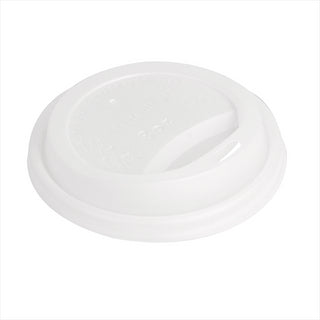 Couvercles pour gobelets 240 ml biodegradable blanc cpla - carton de 1000