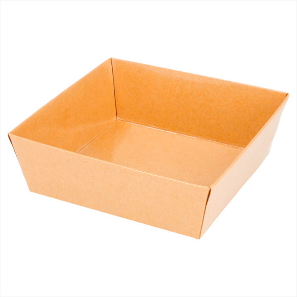 Barquettes 10,5x10,5x3,5cm naturel kraft