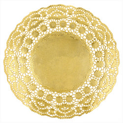 DENTELLES RONDES MÉTALISÉES 40 G/M2 + 20 G/M2 Ø 21,5 CM DORE DENTELLE METALISÉ - vendu par 100 unités (Prix unitaire = 0,099 euros)