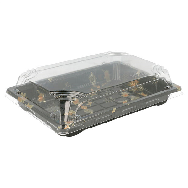 Récipients pour sushi 18,8x13,3x4,5cm noir plastique PS - vendu par 400 (PU 0,31€)