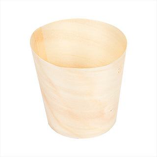 Mini verres en feuille de pin 15 ml ø 4,4x4,5 cm naturel bois - carton de 50 unités