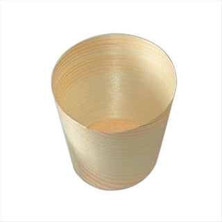 Mini verres en feuille de pin 30 ml ø 6x6 cm naturel bois - carton de 50 unités