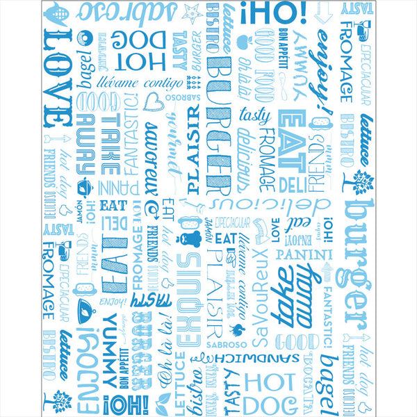 Emballages hamburger 'parole' 28x34cm bleu ingraissable - vendu par 1000 (PU 0,024€)