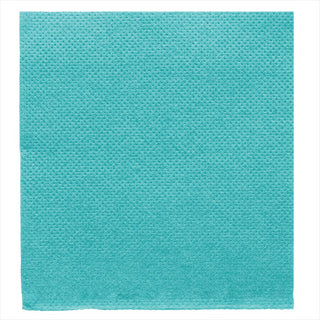 Serviettes ecolabel 'double point' 18g/m² 20x20cm bleu turquoise ouate - vendu par 2400 (PU 0,014€)