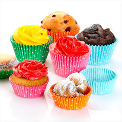 CAISSETTE PETITS FOURS - POLKA 50 G/M2 Ø 5x3,2 CM ASSORTI CELLULOSE - vendu par 1000 unités (Prix unitaire = 0,014 euros)
