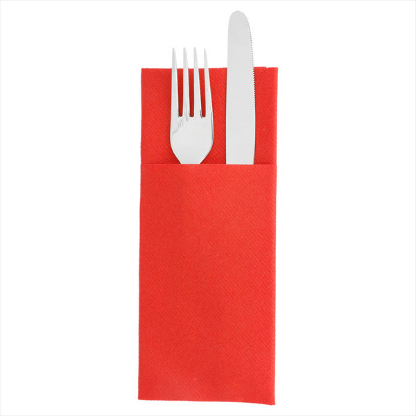 Serviettes kangourou 55g/m² 33x40cm rouge airlaid style tissu - vendu par 700 (PU 0,143€)