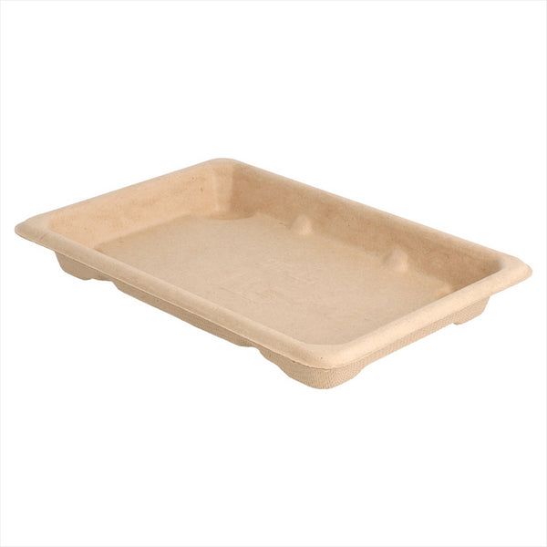 Boîtes sushi compostable et biodegradable 16,5x11,5x1,5cm naturel canne à sucre