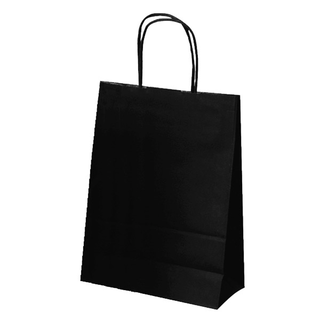 Sac papier kraft unie 26+14x32cm noir kraft - vendu par 250 (PU 0,28€)