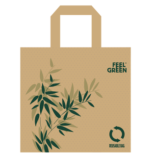 Sac papier kraft 'feel green' 45+20x40cm spunbond - vendu par 50 (PU 1,2€)
