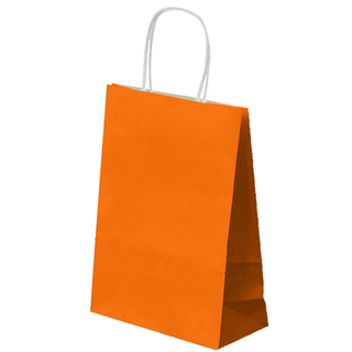 Sac papier kraft avec anses 26+14x32cm orange cellulose - vendu par 250 (PU 0,28€)