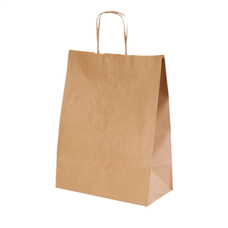 Sac papier kraft avec anses 32+16x43cm naturel kraft - vendu par 250 (PU 0,266€)
