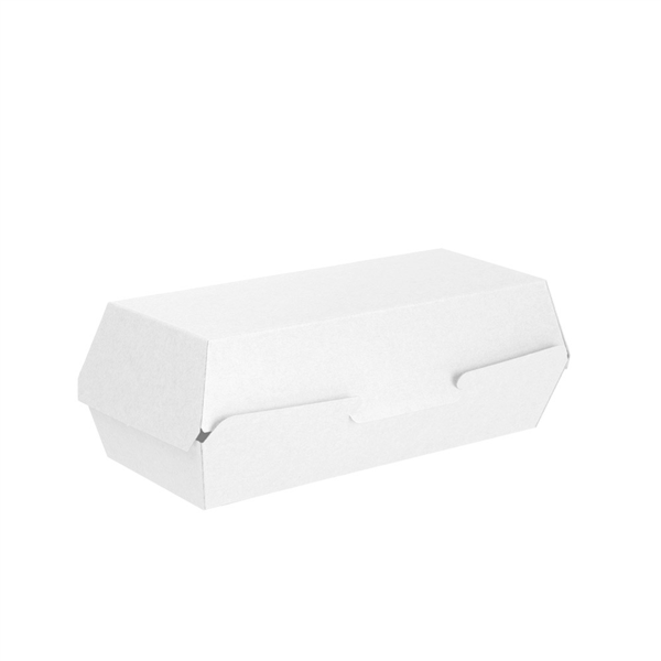 Boîte hot dog THEPACK 23,5x9x6,3cm blanc carton ondulé biodégradable - vendu par 450 (PU 0,17€)