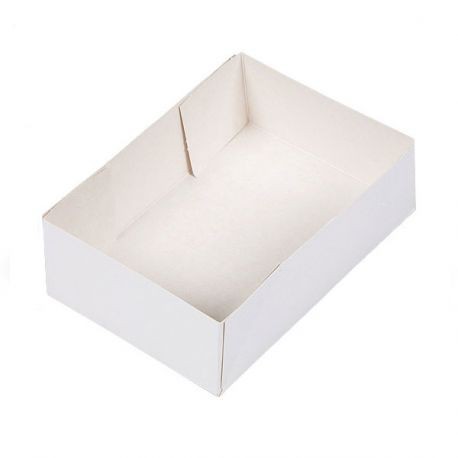 Caissette Pâtissière carton blanc (fonds pliants) 4 tailles - vendu par 100