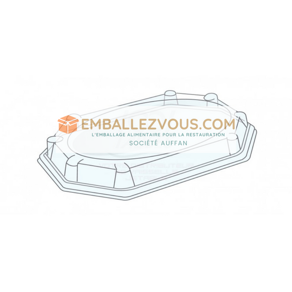 Couvercle pour plateau de présentation festipack octogonal 35x25
