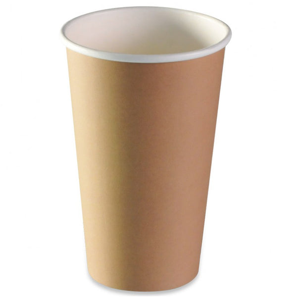 Gobelet en carton recyclable, la bonne<span> </span>alternative de la vaisselle jetable écologique pour la vente à emporter de boissons. Gobelet brun.Gobelets carton brun 360ml