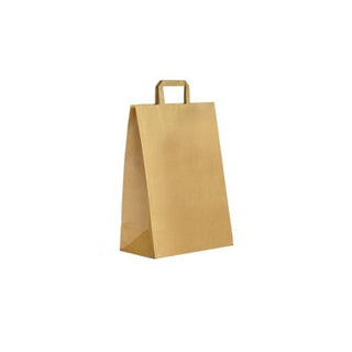 Sac papier kraft avec anses 18+8x21,5cm naturel kraft - vendu par 250 (PU 0,12€)