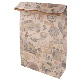 Sac papier kraft sans anses 'vintage' 20+9x34,5cm naturel kraft - vendu par 500 (PU 0,108€)