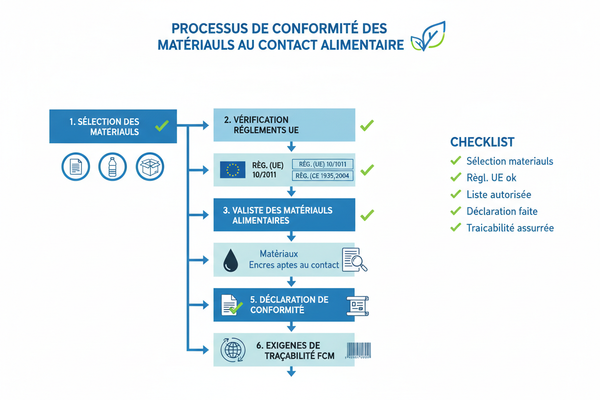 Contact alimentaire : ce que dit la réglementation et comment être sûr d’être conforme (Guide 2025_2026)
