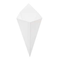 CORNETS FRITES 'THEPACK' 100 G 230 G/M2 12,8x21,7 CM BLANC CARTON ONDULÉ NANO-MICRO (1600 UNITÉ)