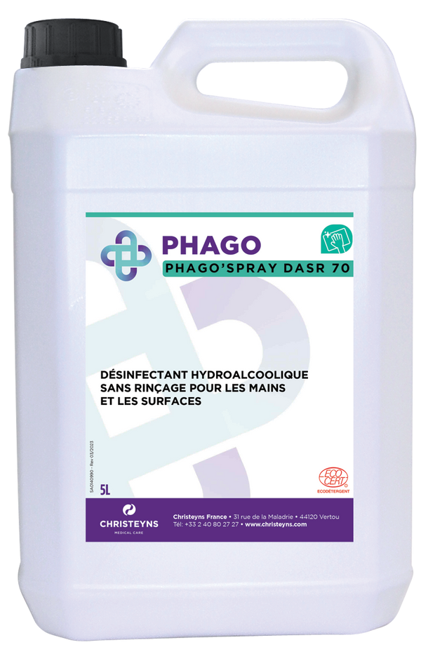 PHOGOSPRAY  ECOLABEL DASR DSR Désinfectant SANS RINCAGE 5L.