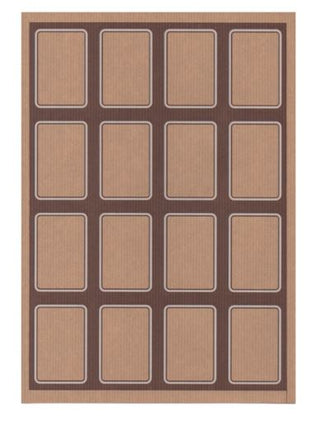 100 FEUILLES DIN A4 16 ÉTIQUETTES RECTANGULAIRES AUCOLLANTES 4,5x6,5 CM KRAFT