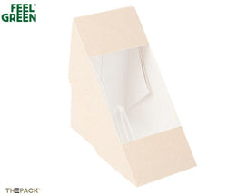 Boîtes sandwich avec fenêtre - doble 'thepack' 220 g/m2 + opp 12,4x12,4x7,5 cm naturel carton ondulé nano-micro x500