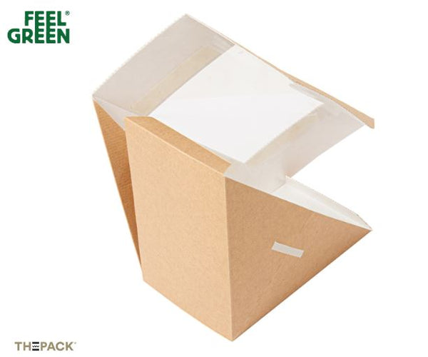 BOÎTES SANDWICH AVEC FENÊTRE - DOBLE 'THEPACK' 220 G/M2 + OPP 12,4x12,4x7,5 CM NATUREL CARTON ONDULÉ NANO-MICRO x500
