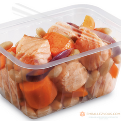 Barquette thermoscellable alphacel chaud plastique transparent 375 ml vendu par 2160 - cl375tpe