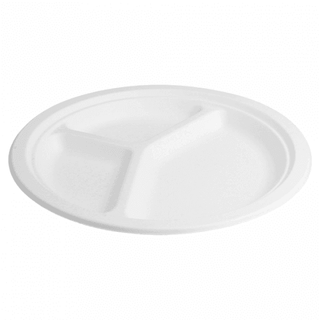 Assiette 3 compartiments Canne a sucre 26cm