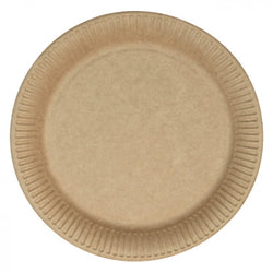 Assiette carton brun 18cm