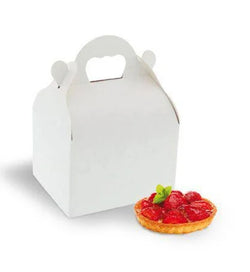 Boite pâtissière carton blanc avec poignée 11x10x5cm - vendu par 50