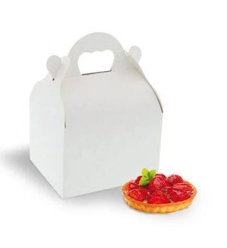 Boite pâtissière carton blanc avec poignée 11x10x5cm - vendu par 50