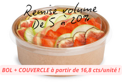 Bol Saladier carton + couvercle 1000ML - vendu par 300